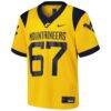 #67 West Virginia Mountaineers Nike Youth Alternate Game Jersey - Gold - Side View
