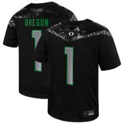#1 Oregon Ducks Nike Toddler Vapor Fusion Replica Jersey - Black - Front View