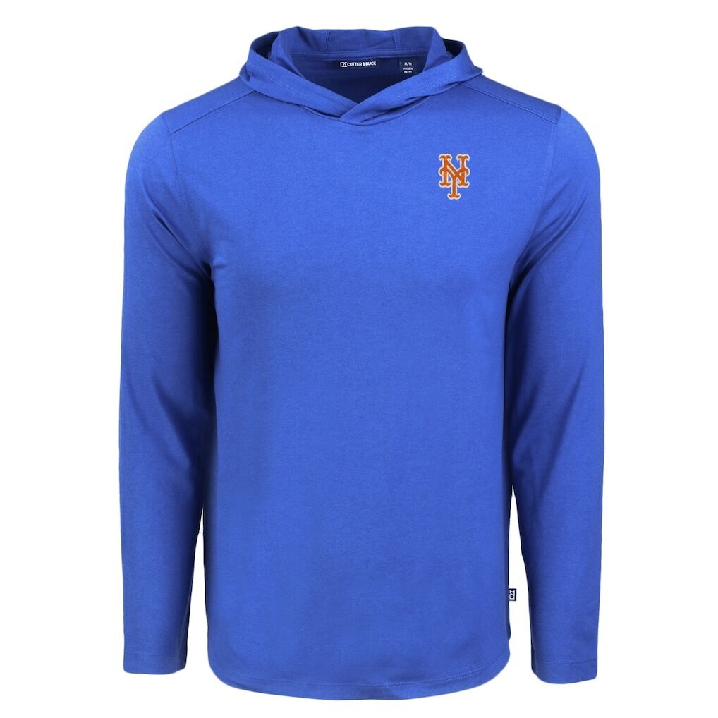 New York Mets Cutter & Buck Coastline Epic Comfort Recycled Eco Hoodie Long Sleeve T-Shirt - Royal