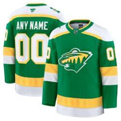 Minnesota Wild Fashion7 Alternate Premium Custom Jersey - Green - Front View