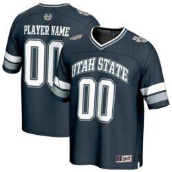 Utah State Aggies GameDay Greats Unisex NIL Pick-A-Player Football Fashion Jersey - Navy - Front View