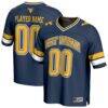 West Virginia Mountaineers GameDay Greats Unisex NIL Pick-A-Player Football Fashion Jersey - Navy - Front View