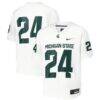 #24 Michigan State Spartans Nike Youth Untouchable Football Jersey - White - Front View