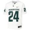 #24 Michigan State Spartans Nike Youth Untouchable Football Jersey - White - Side View