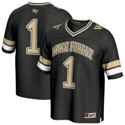 #1 Wake Forest Demon Deacons GameDay Greats Unisex Collegiate Football Fashion Jersey - Black - Front View