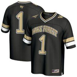 #1 Wake Forest Demon Deacons GameDay Greats Youth Collegiate Football Fashion Jersey - Black - Front View