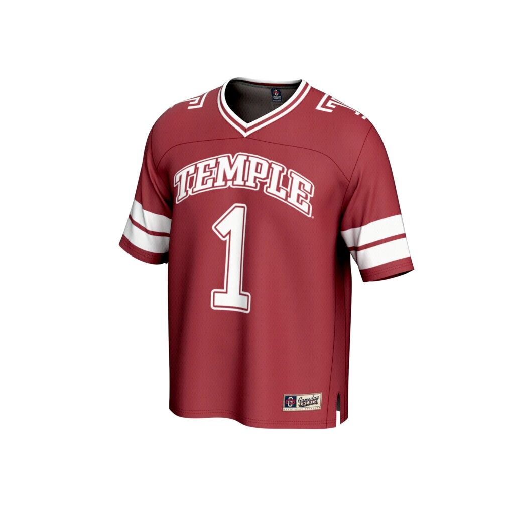 #1 Temple Owls GameDay Greats Youth Collegiate Football Fashion Jersey - Cherry