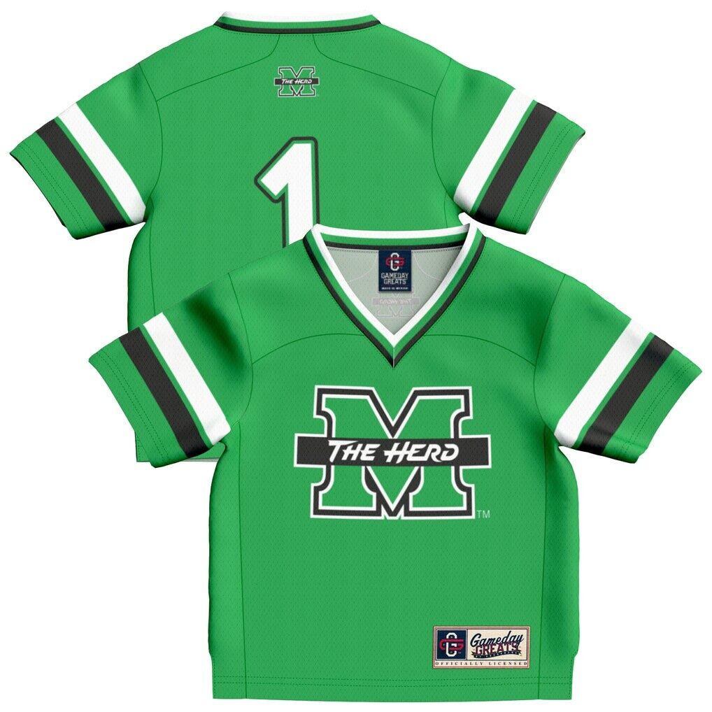 #1 Marshall Thundering Herd GameDay Greats Infant Collegiate Football Fashion Jersey - Kelly Green