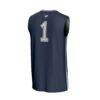 #1 New Hampshire Wildcats GameDay Greats Unisex Lightweight Collegiate Basketball Fashion Jersey - Navy - Detail View