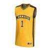 #1 Missouri Tigers GameDay Greats Unisex Lightweight Collegiate Basketball Fashion Jersey - Gold - Side View