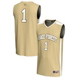 #1 Wake Forest Demon Deacons GameDay Greats Youth Lightweight Collegiate Basketball Fashion Jersey - Gold - Front View