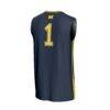 #1 Michigan Wolverines GameDay Greats Youth Lightweight Collegiate Basketball Fashion Jersey - Navy - Detail View