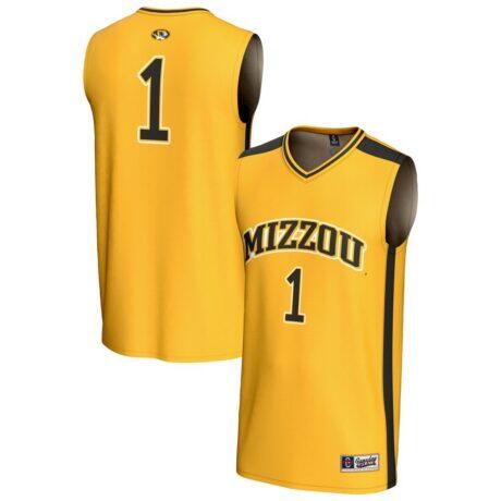 #1 Missouri Tigers GameDay Greats Youth Lightweight Collegiate Basketball Fashion Jersey - Gold - Front View