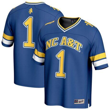 #1 North Carolina A&T Aggies GameDay Greats Youth Lightweight Collegiate Football Fashion Jersey - Navy - Front View