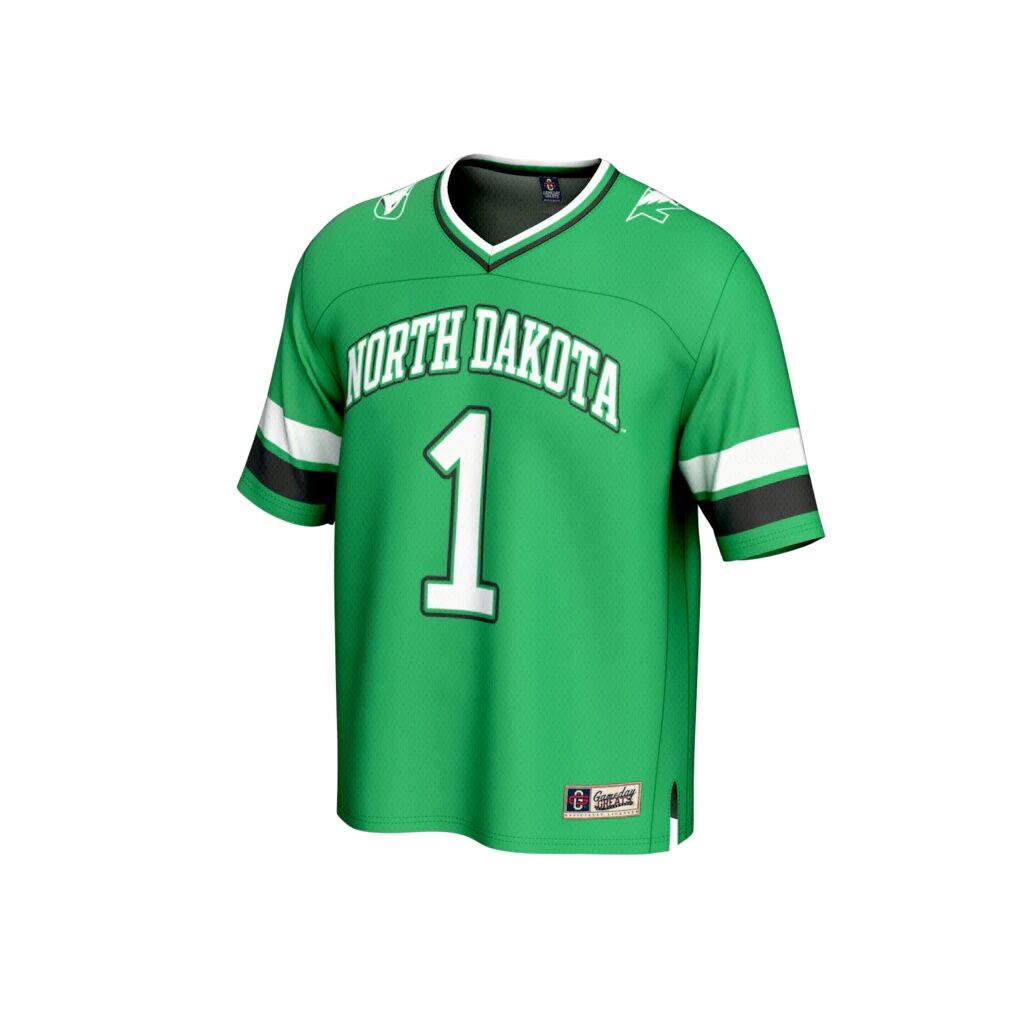 #1 North Dakota GameDay Greats Youth Lightweight Collegiate Football Fashion Jersey - Kelly Green