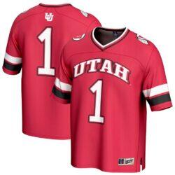 #1 Utah Utes GameDay Greats Youth Lightweight Collegiate Football Fashion Jersey - Red - Front View