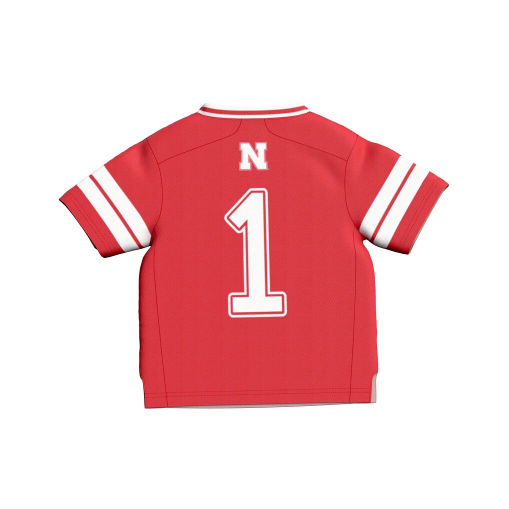 #1 Nebraska Huskers GameDay Greats Toddler Lightweight Collegiate Football Fashion Jersey - Scarlet