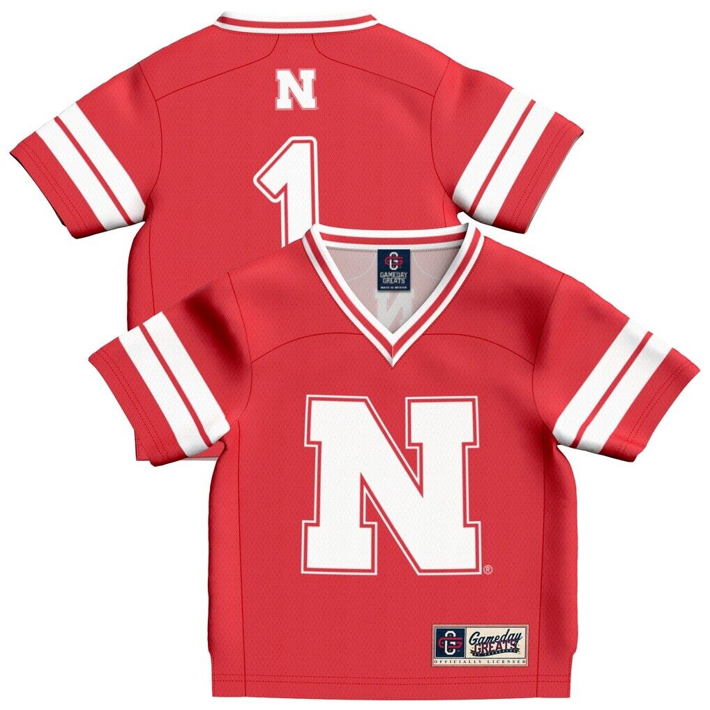 #1 Nebraska Huskers GameDay Greats Toddler Lightweight Collegiate Football Fashion Jersey - Scarlet