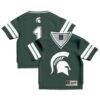 #1 Michigan State Spartans GameDay Greats Toddler Lightweight Collegiate Football Fashion Jersey - Green - Front View