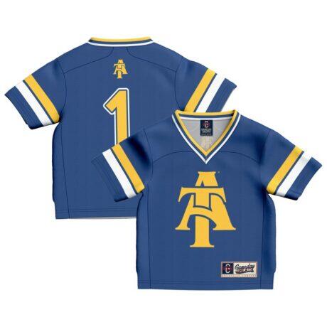 #1 North Carolina A&T Aggies GameDay Greats Toddler Lightweight Collegiate Football Fashion Jersey - Navy - Front View