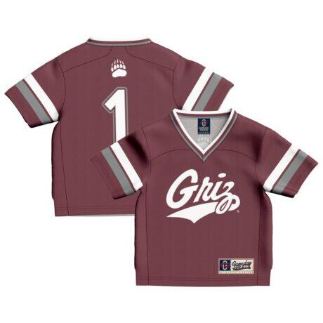 #1 Montana Grizzlies GameDay Greats Toddler Lightweight Collegiate Football Fashion Jersey - - Front View