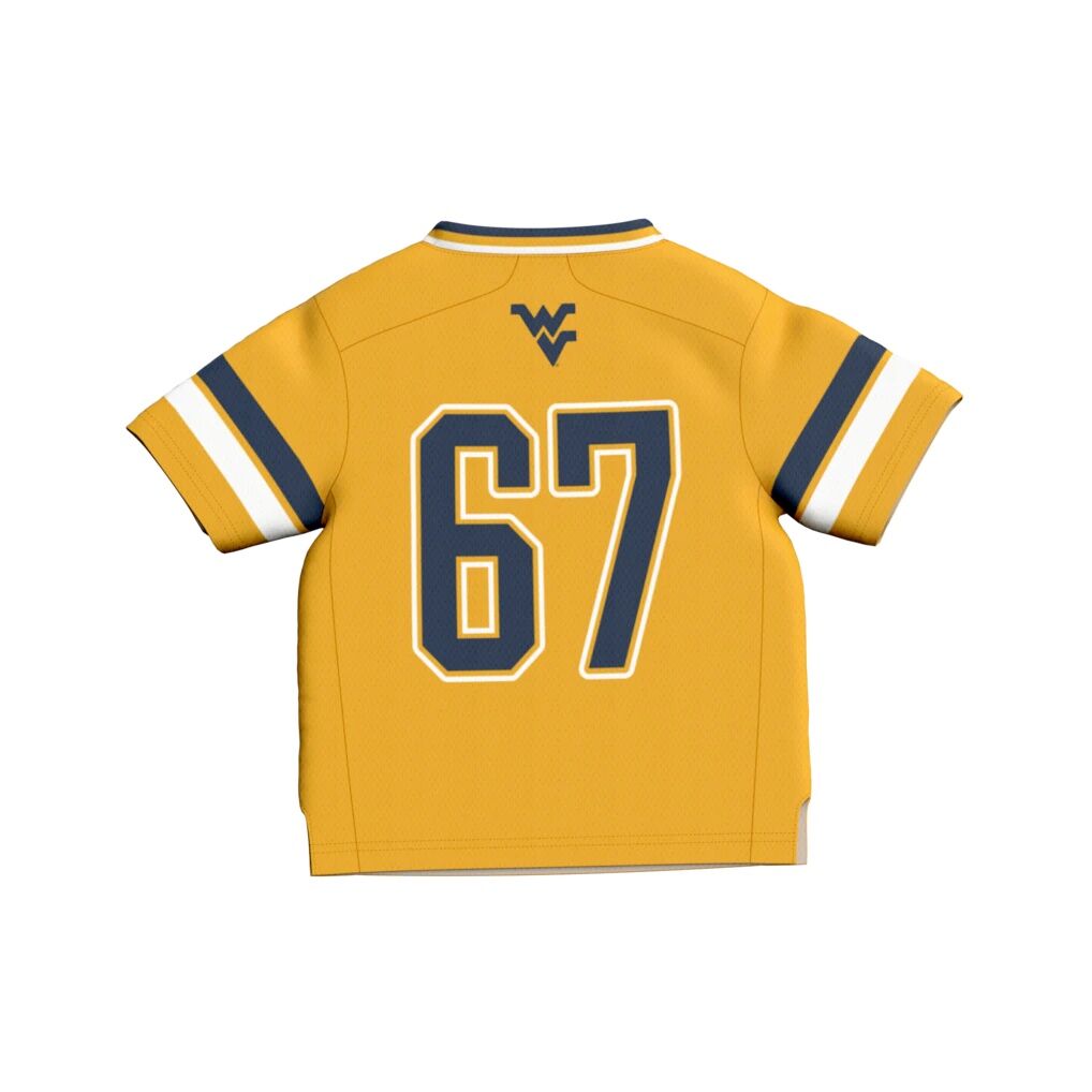 #67 West Virginia Mountaineers GameDay Greats Toddler Lightweight Collegiate Football Fashion Jersey