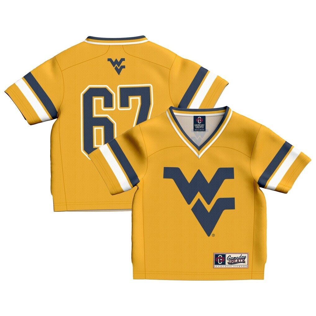 #67 West Virginia Mountaineers GameDay Greats Toddler Lightweight Collegiate Football Fashion Jersey