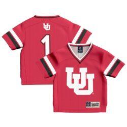 #1 Utah Utes GameDay Greats Infant Lightweight Collegiate Football Fashion Jersey - Red - Front View