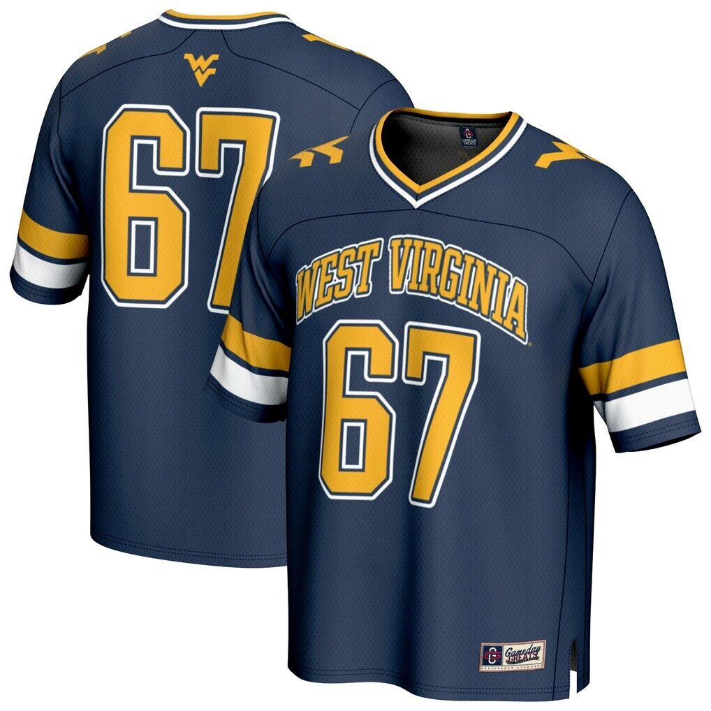 #67 West Virginia Mountaineers GameDay Greats Lightweight Collegiate Football Fashion Jersey