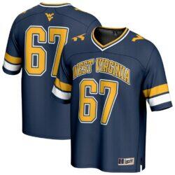 #67 West Virginia Mountaineers GameDay Greats Youth Lightweight Collegiate Football Fashion Jersey - Navy - Front View