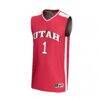 #1 Utah Utes GameDay Greats Unisex Lightweight Basketball Fashion Jersey - Red - Side View