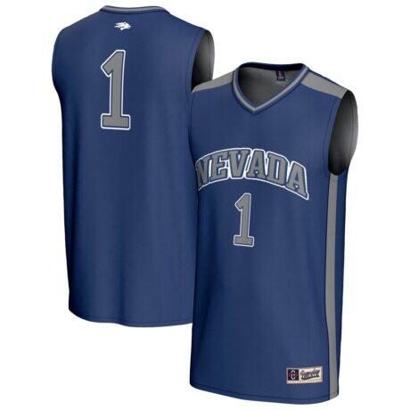 #1 Nevada Wolf Pack GameDay Greats Unisex Lightweight Basketball Fashion Jersey - Navy - Front View