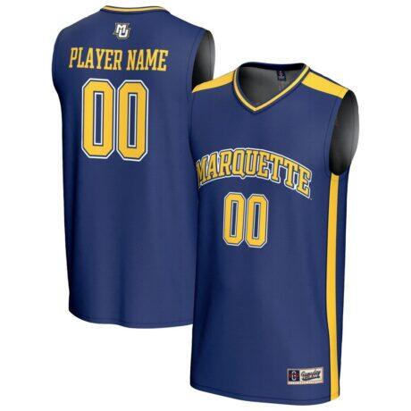 Marquette Golden Eagles GameDay Greats Youth NIL Pick-A-Player Lightweight Men's Basketball Fashion Jersey - Blue - Front View
