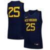 #25 West Virginia Mountaineers Nike Youth Replica Basketball Jersey - Navy - Front View