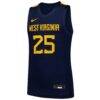 #25 West Virginia Mountaineers Nike Youth Replica Basketball Jersey - Navy - Side View