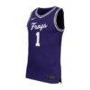 #1 TCU Horned Frogs Nike Replica Basketball Jersey - Purple - Side View