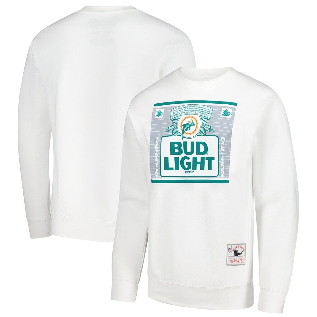 Miami Dolphins Mitchell & Ness x Bud Light The Crest Pullover Sweatshirt