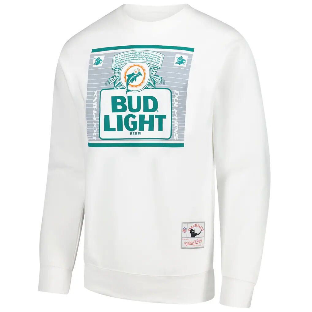 Miami Dolphins Mitchell & Ness x Bud Light The Crest Pullover Sweatshirt