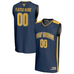 West Virginia Mountaineers GameDay Greats Youth NIL Pick-A-Player Lightweight Women's Basketball Fashion Jersey - Navy - Front View