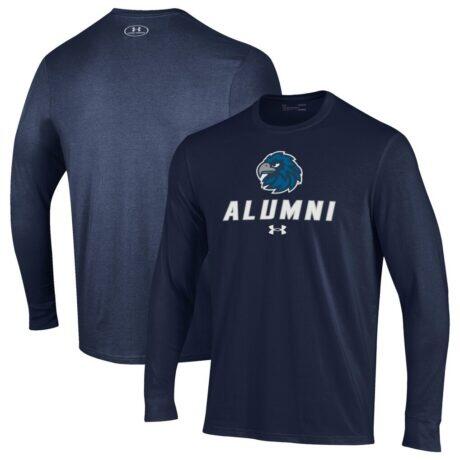 Monmouth Hawks Under Armour Alumni Performance Long Sleeve T-Shirt - Navy - Front View