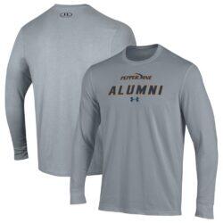 Pepperdine Waves Under Armour Alumni Performance Long Sleeve T-Shirt - Gray - Front View