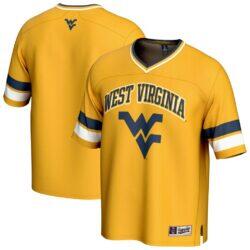 West Virginia Mountaineers GameDay Greats Unisex Spirit Football Jersey - Gold - Front View