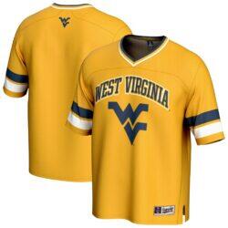 West Virginia Mountaineers GameDay Greats Youth Spirit Football Jersey - Gold - Front View