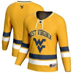 West Virginia Mountaineers GameDay Greats Unisex Spirit Hockey Jersey - Gold - Front View