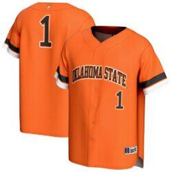 #1 Oklahoma State Cowboys GameDay Greats Unisex Lightweight Collegiate Baseball Fashion Jersey - Orange - Front View