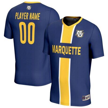 Marquette Golden Eagles GameDay Greats Unisex NIL Pick-A-Player Soccer Jersey - Navy - Front View