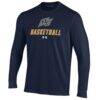 Merrimack College Warriors Under Armour Men's Basketball Performance Long Sleeve T-Shirt - Navy - Side View
