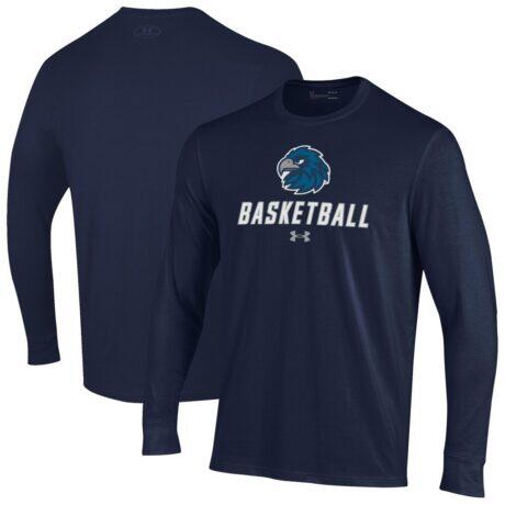 Monmouth Hawks Under Armour Men's Basketball Performance Long Sleeve T-Shirt - Navy - Front View