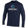 Monmouth Hawks Under Armour Men's Basketball Performance Long Sleeve T-Shirt - Navy - Side View