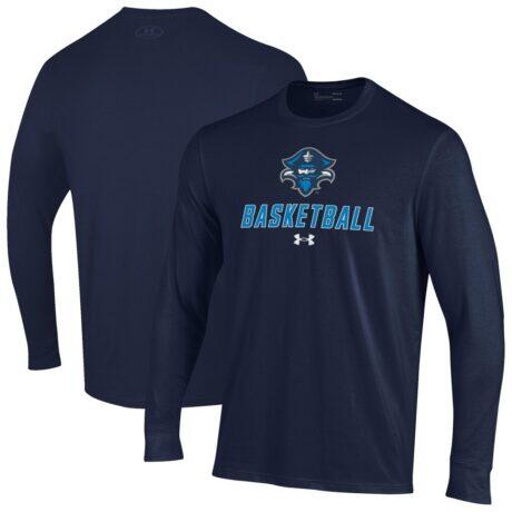 New Orleans Privateers Under Armour Men's Basketball Performance Long Sleeve T-Shirt - Navy - Front View